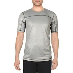 adidas Mens Fitness Workout Short Sleeve Shirts & Tops Gray S